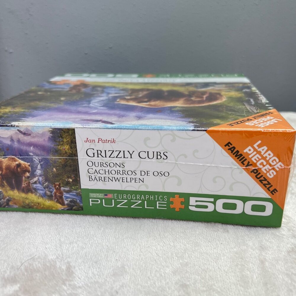 Eurographics Puzzle Grizzly Cubs 500 Large Pieces Bears Wilderness Mountains NIB - Picture 2 of 6